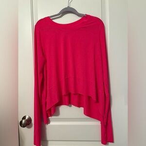 FP Movement by Free People Bright Pink Asymmetrical Long Sleeve Top